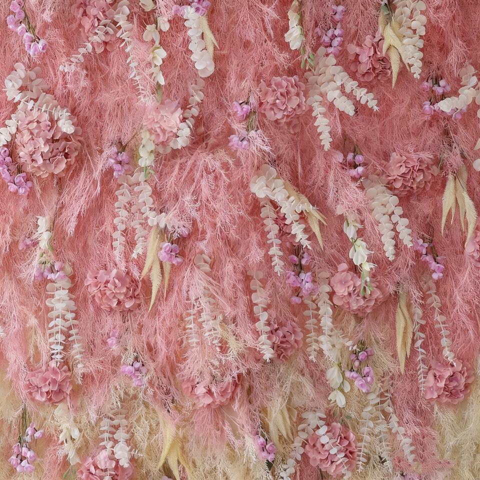 Fabric Flower Wall, Artificial Flower Wall, Decorative Background Wall, Gradient Style, Rich Colors, Realistic Shape