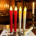 Flameless White Flickering Real Wax Electric Led Taper Candles Remote Control Warm White Led Candle Free Shipping
