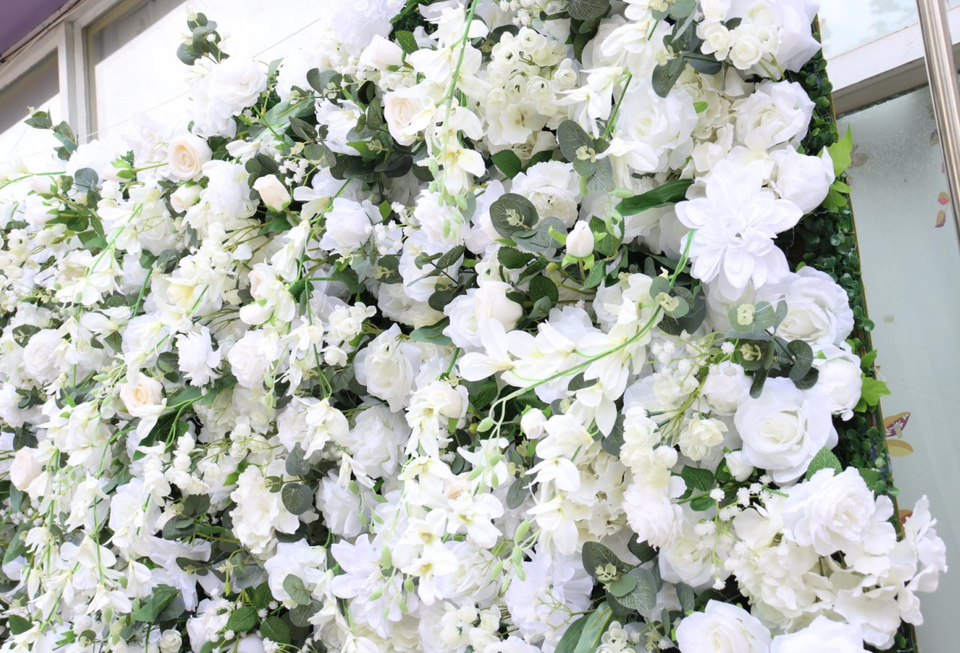 5D Cloth Back Roll-Up Artificial Flower Backdrop for Wedding Christmas Party Decoration