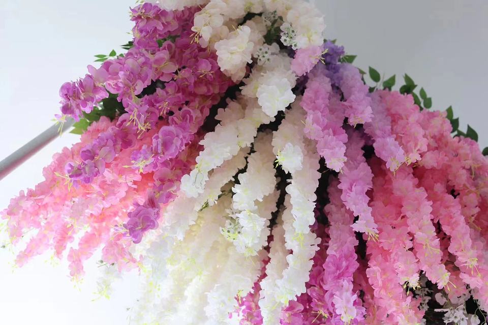New Arrival Artificial Hanging Wisteria Flower Wall Flower Ceiling Eternal Wisteria for Wedding Home Decor