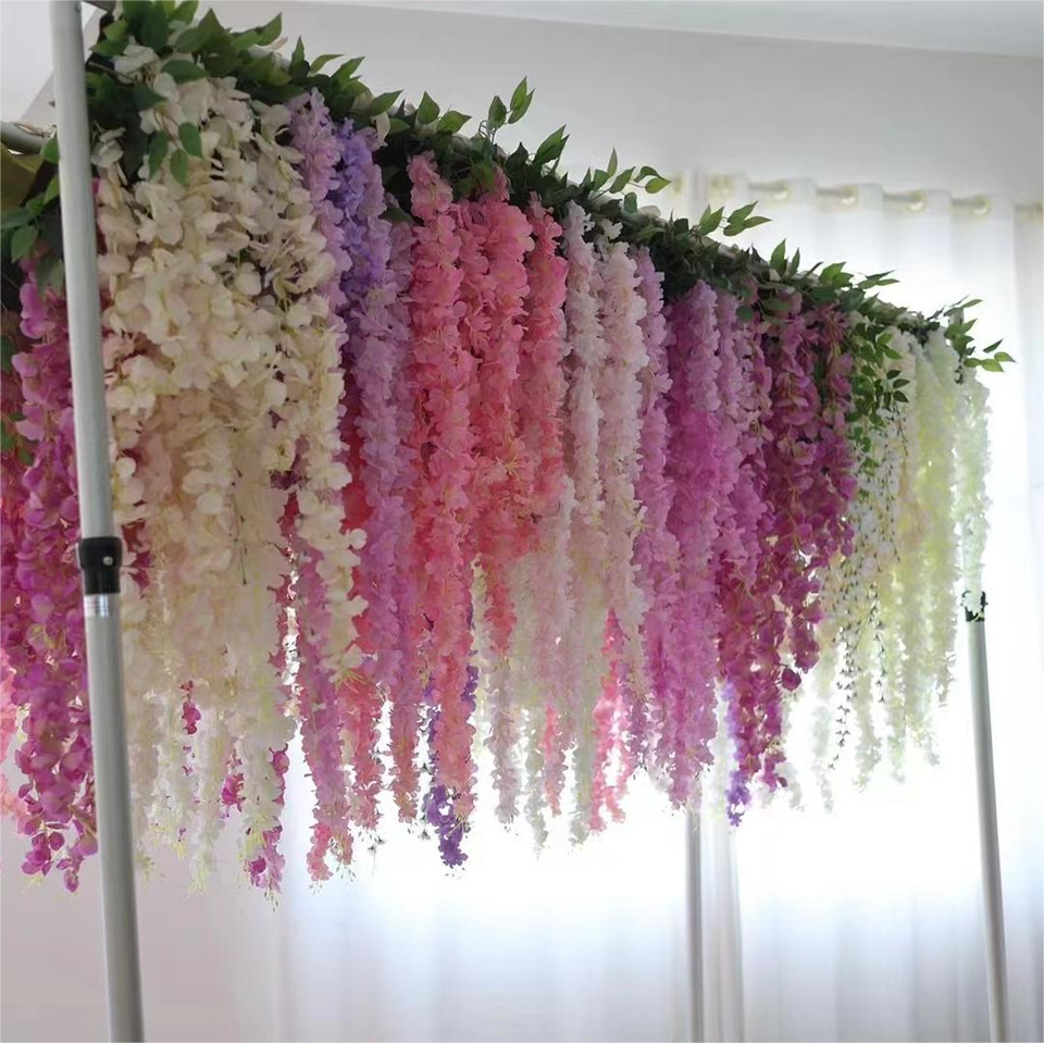 New Arrival Artificial Hanging Wisteria Flower Wall Flower Ceiling Eternal Wisteria for Wedding Home Decor
