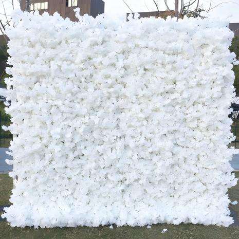Customized 4D Roll Up Artificial Pink Flower Wall Backdrop Cherry Blossom Fabric Base Flower Wall Home Wedding Decorations