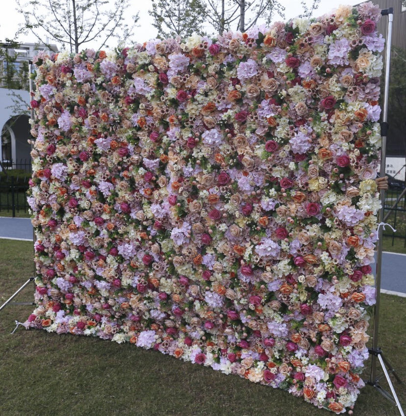 Wedding 3D Flower Roll Wall Wedding Wall Decoration Backdrop Outdoor Decorative Flower Wall Romantic Love Decor