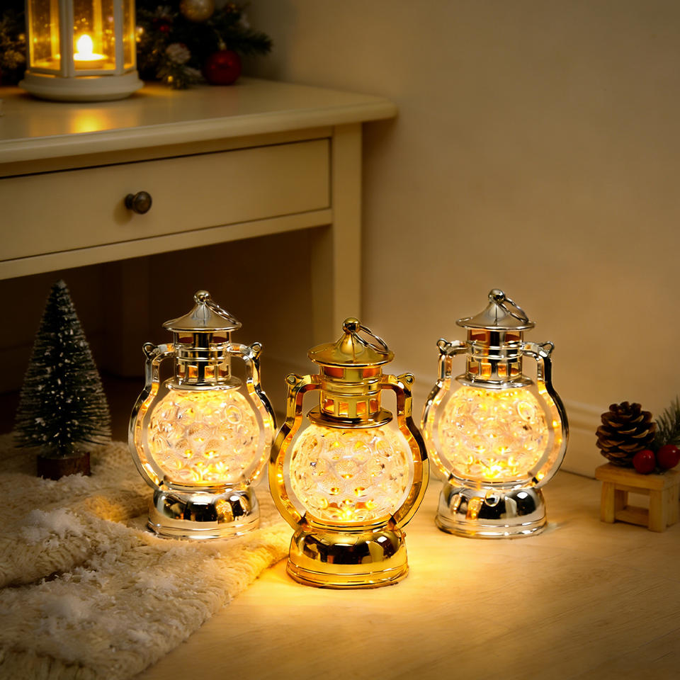 LED Crystal Lantern Vintage Electric Candle Holders and Jars Gold White Eco-Friendly Table Lamp for Christmas Home Decor Free Shipping