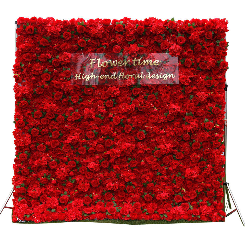 Wedding Decoration Red Flower Wall Background Wedding Decoration Props Outdoor Exhibition Flower Wall Artificial Flower