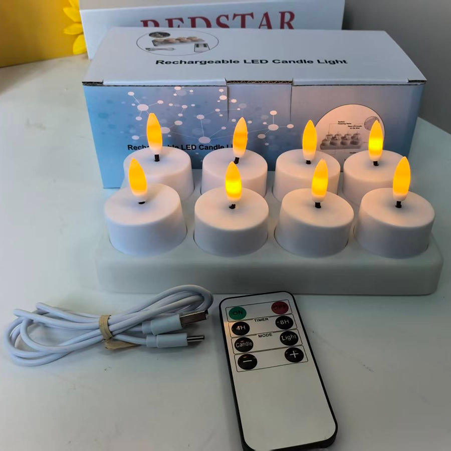 4/6/8/12 Rechargeable 3D True Flame LED Candle Remote Control - Long Lasting Romantic Wedding and Birthday Party Decoration Free Shipping