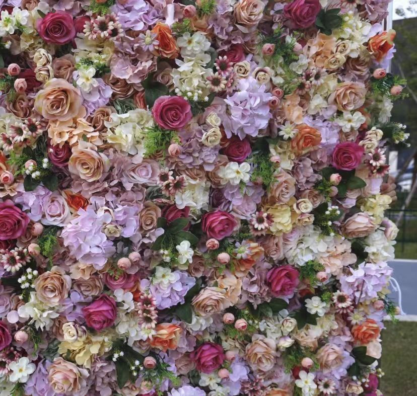 Wedding 3D Flower Roll Wall Wedding Wall Decoration Backdrop Outdoor Decorative Flower Wall Romantic Love Decor