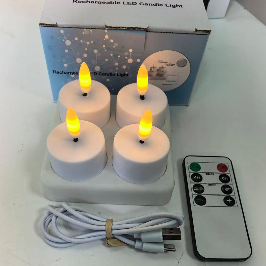 4/6/8/12 Rechargeable 3D True Flame LED Candle Remote Control - Long Lasting Romantic Wedding and Birthday Party Decoration Free Shipping
