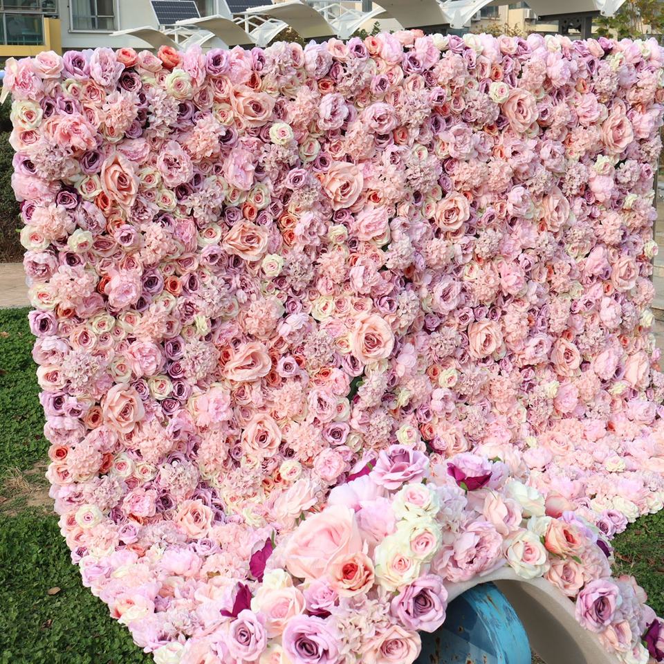 Big Size Fabric Flower Wall Decor Flower Runner Wedding Centerpieces Artificial Silk Pink Wall Flower Decoration Wedding