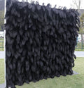 New Arrival Black Wedding Backdrop Luxurious Feathers High Quality Flower Decoration Wall Artificial Silk Wall