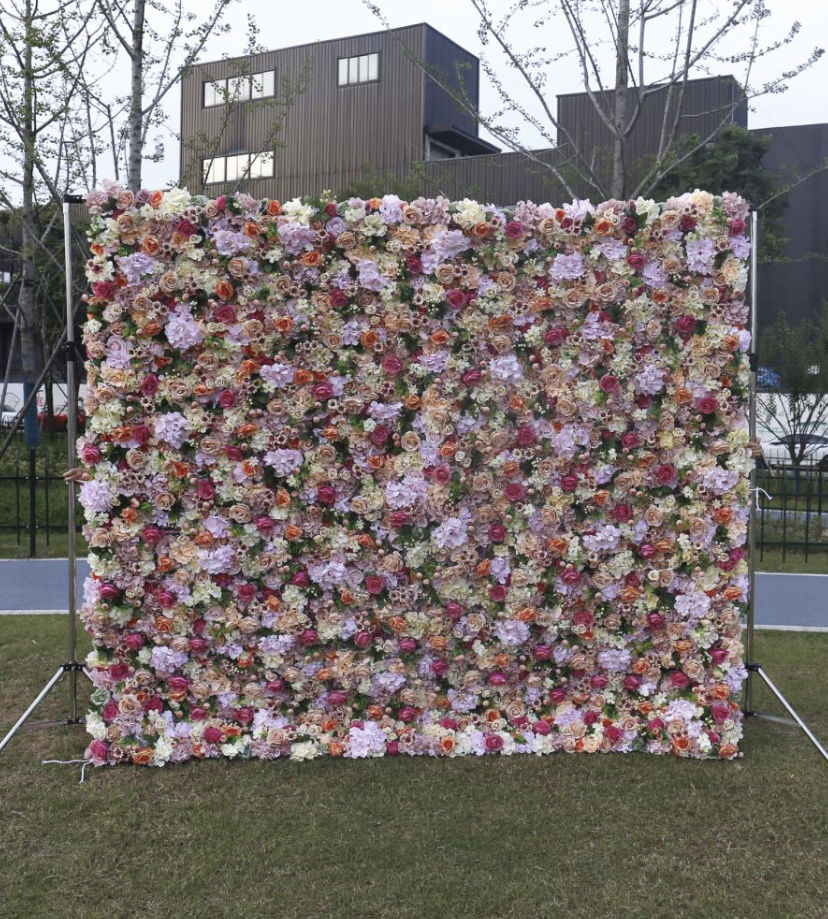 Wedding 3D Flower Roll Wall Wedding Wall Decoration Backdrop Outdoor Decorative Flower Wall Romantic Love Decor