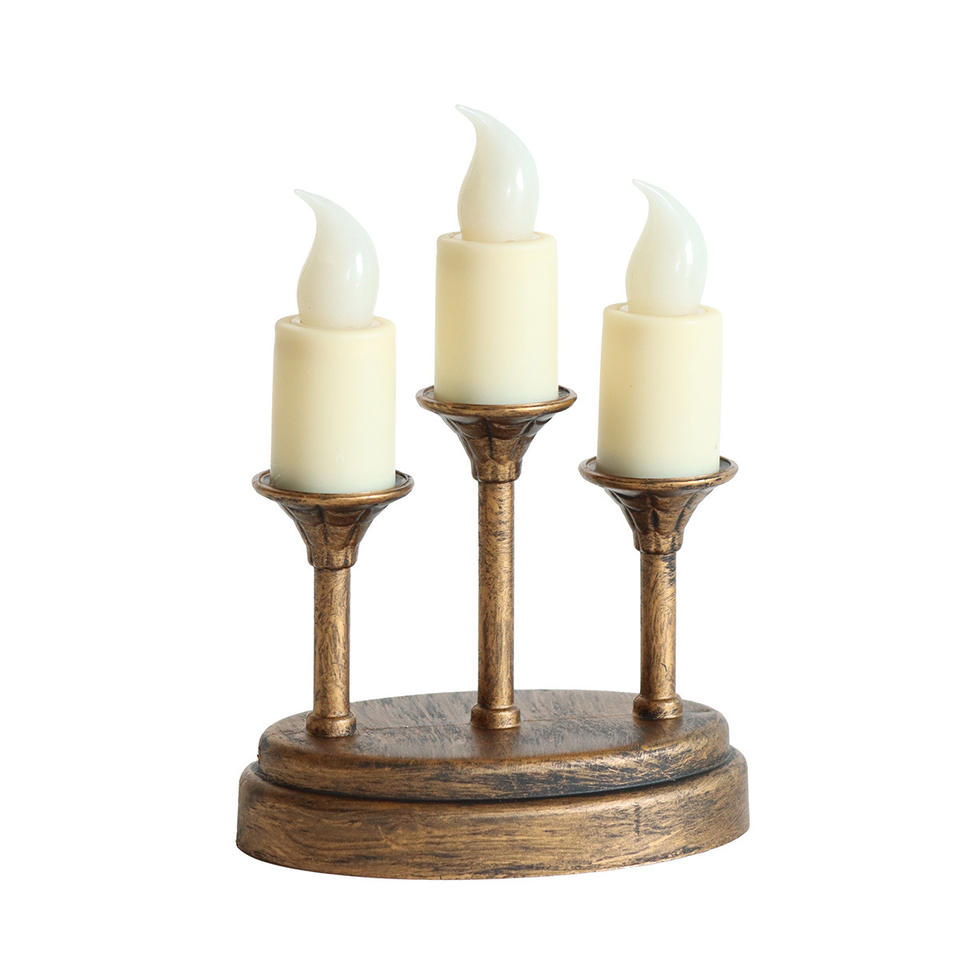 3 in 1 Flameless Taper Candles LED Candlesticks Battery Powered Plastic Light for Ramadan Home Decor Free Shipping