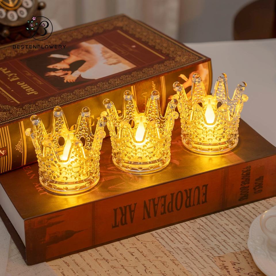 Crown Led Tealight Candles Wedding Favors Prop Light Ornament Christmas Party Decorations Desk Lamps Indoor Gift Free Shipping