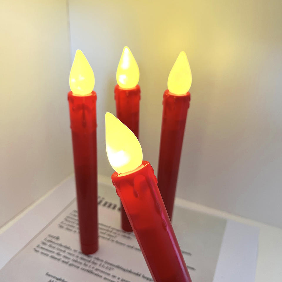 Flameless White Flickering Real Wax Electric Led Taper Candles Remote Control Warm White Led Candle Free Shipping
