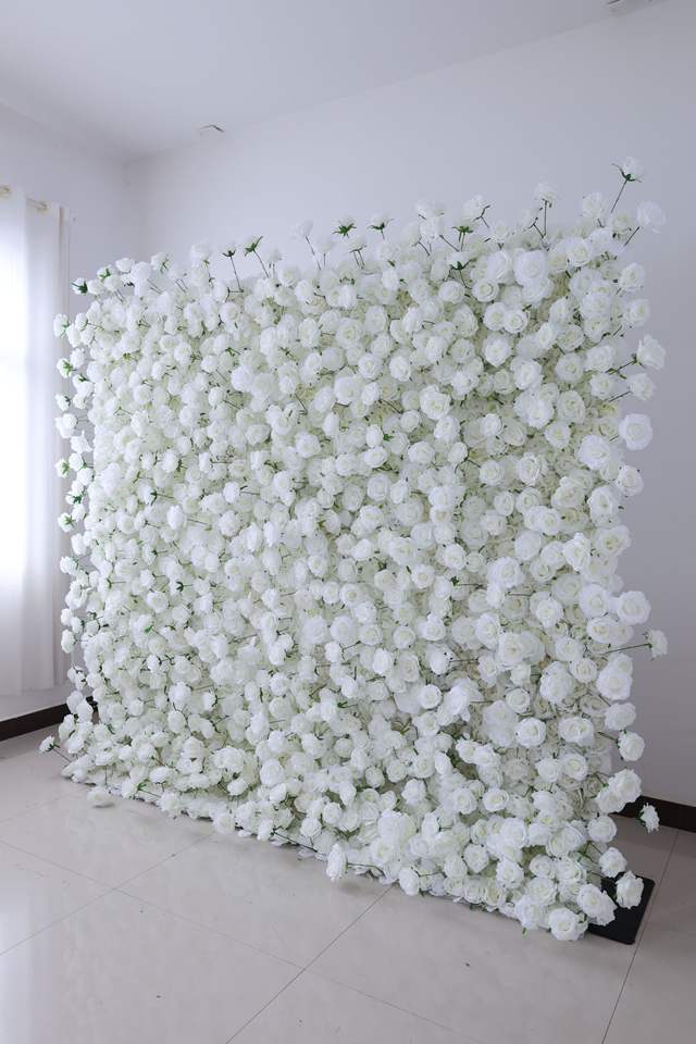Wedding Decor Backdrop Wall Flowers Panel Backdrop 3D Roll Up Party Events & Wedding Backdrop Artificial Silk Flower Wall