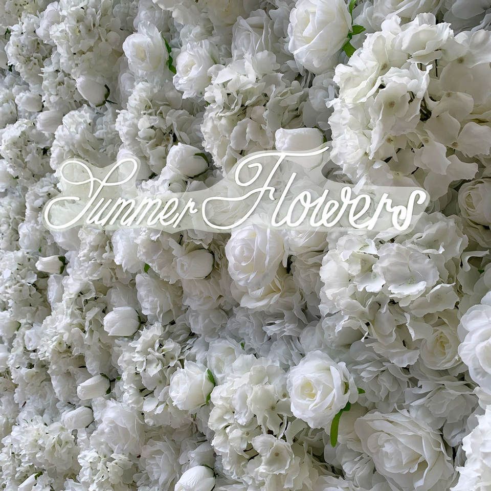 Wedding Decoration Fabric Floral Background Wall Forest White Flower Walls for Events Customized Production Wedding