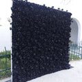 High Quality Gothic Black Flower Wall Artificial Silk 3D Cloth Flower Wall for Home Party Wedding Decoration