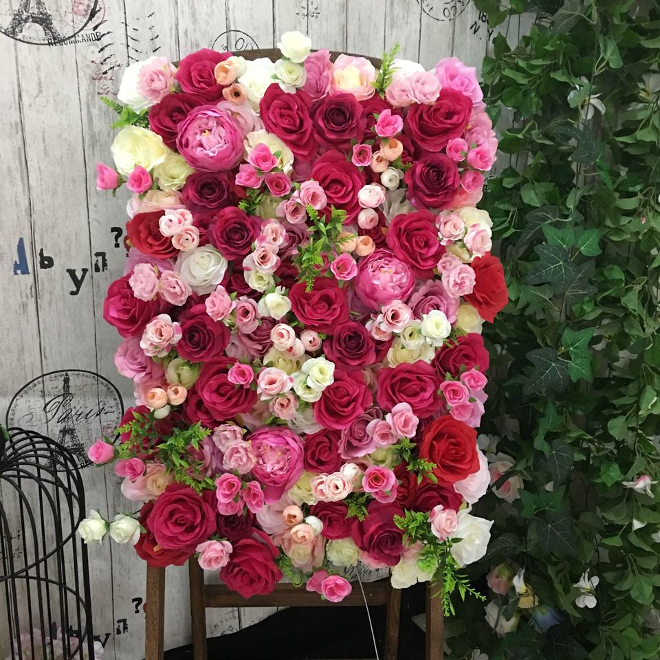 Decorative Flowers Wedding Supplies Decoration Backdrop Buy Large Artificial Flowers Wall Silk Pink Rose 3D Flower Wall