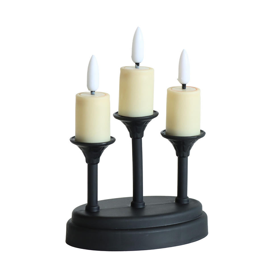 3 in 1 Flameless Taper Candles LED Candlesticks Battery Powered Plastic Light for Ramadan Home Decor Free Shipping