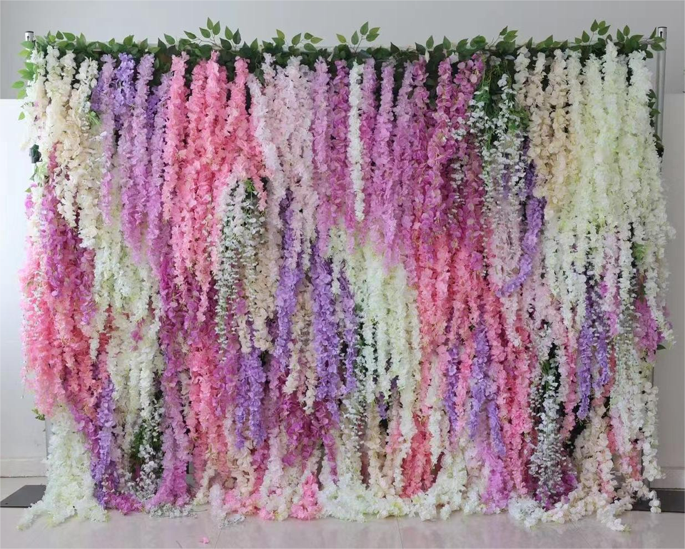 New Arrival Artificial Hanging Wisteria Flower Wall Flower Ceiling Eternal Wisteria for Wedding Home Decor