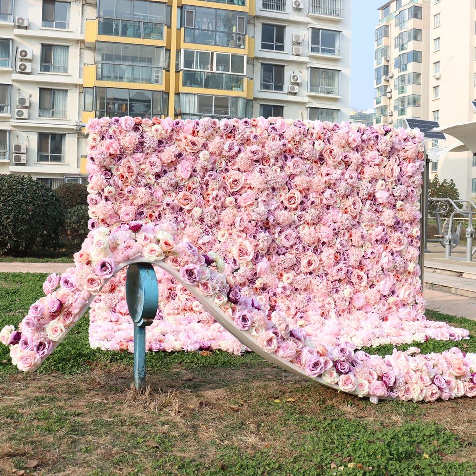 Big Size Fabric Flower Wall Decor Flower Runner Wedding Centerpieces Artificial Silk Pink Wall Flower Decoration Wedding