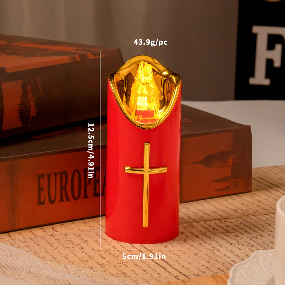 Religious LED Flameless Candles Eco-Friendly Hollow Battery Shaped Pillar for Home Decor Easy Handling Christmas Easter Free Shipping