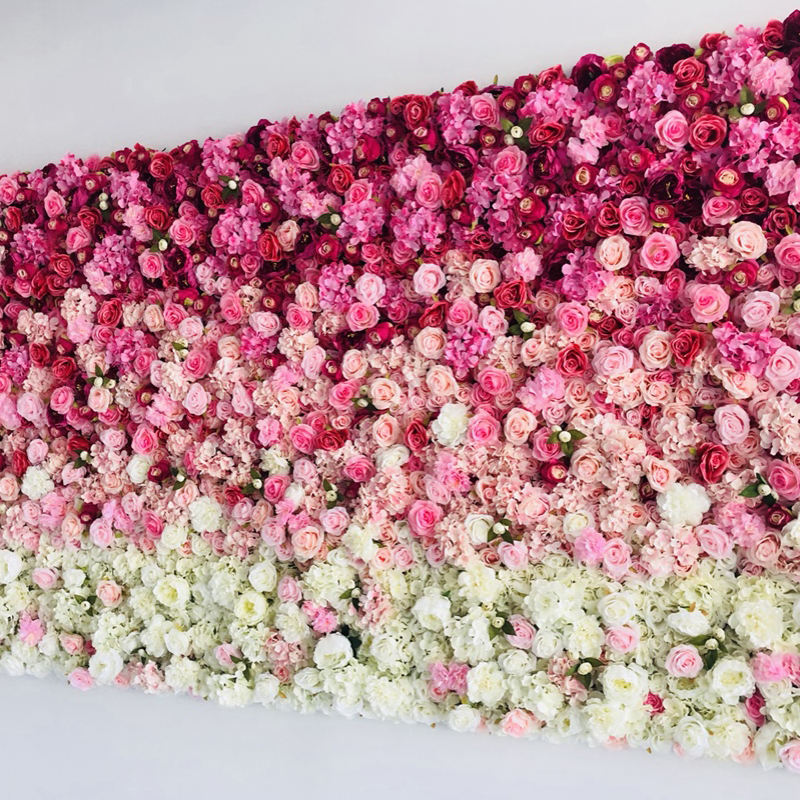 Customized Wedding Events Artificial Silk Flower Panel Rose Flower Wall for Garden Backdrop Engagement Events Decoration
