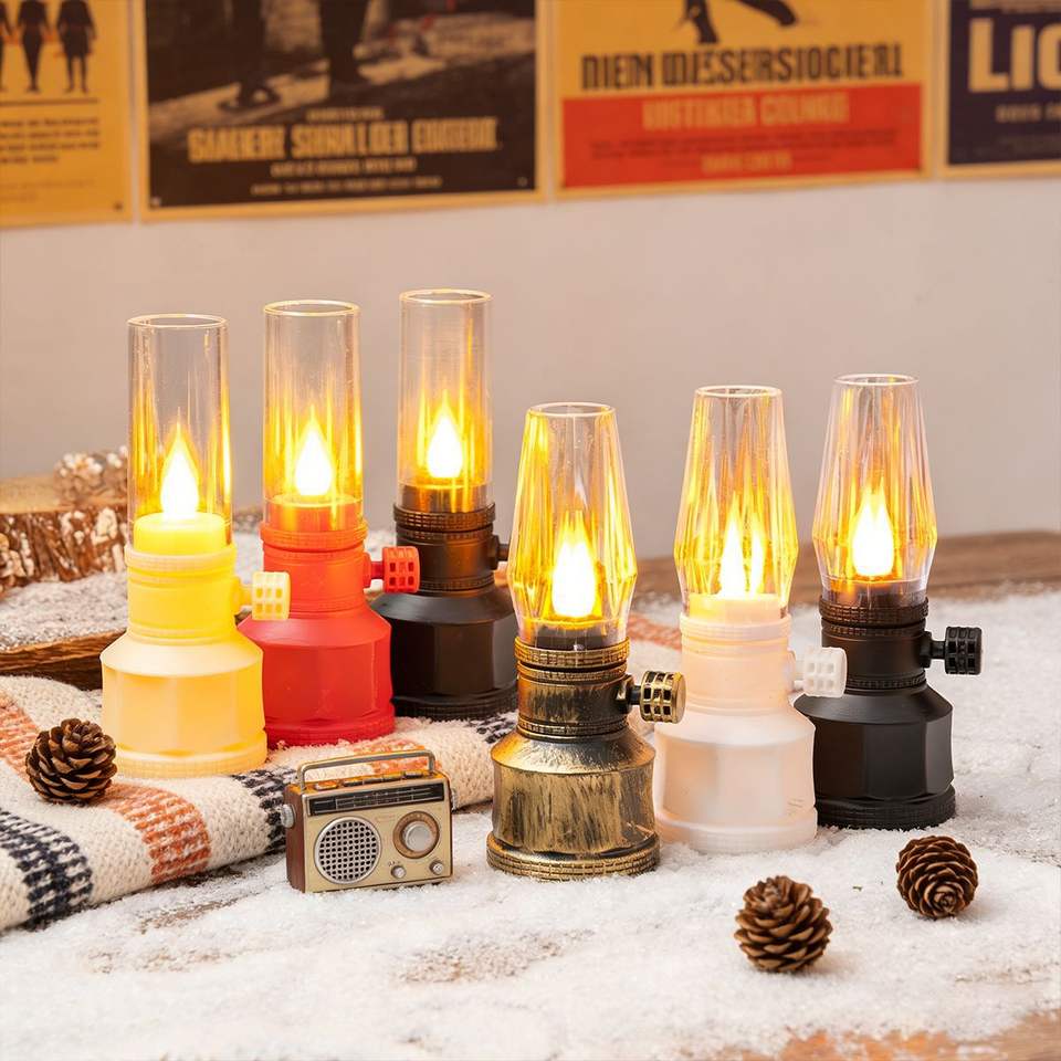 Electronic Candle Christmas Decor Led Lamp Battery-operated Flickering Flame Mini Retro Eco-friendly Festival Decoration Candle Free Shipping