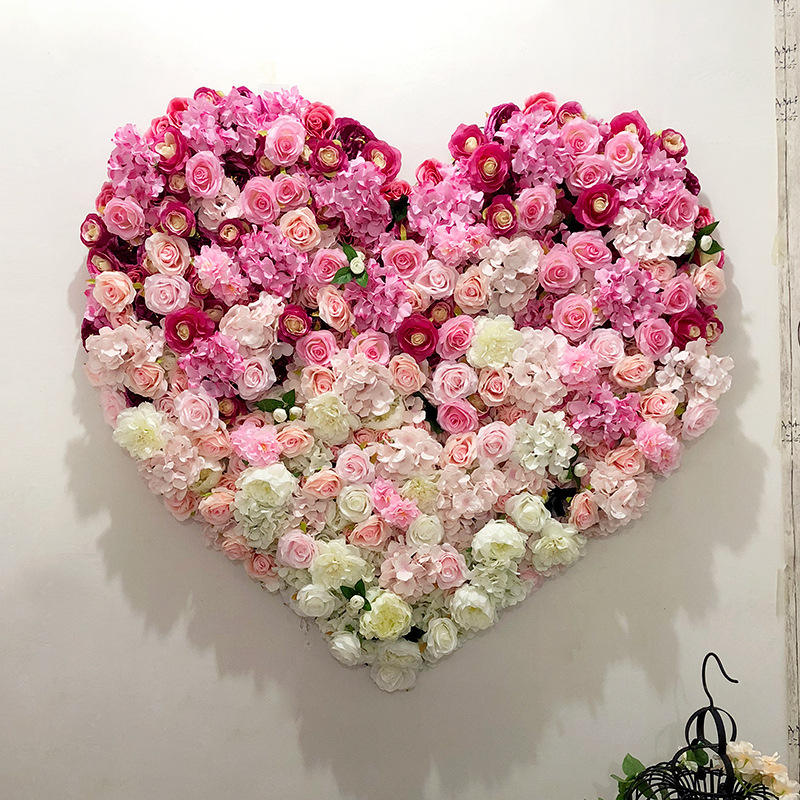 Hot Sale 3D Roll-Up Fabric Flower Wall Backdrop Silk Artificial Flower Wall Panels Backdrop for Wedding Party Decor
