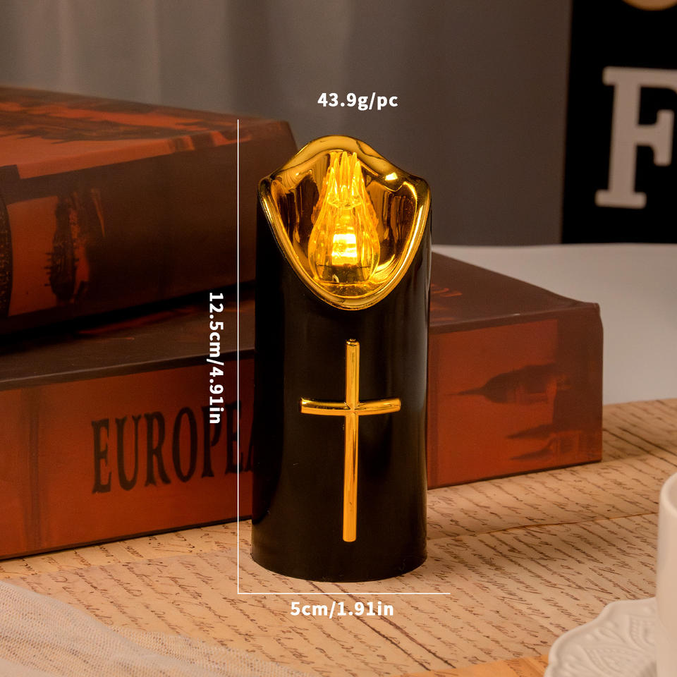 Religious LED Flameless Candles Eco-Friendly Hollow Battery Shaped Pillar for Home Decor Easy Handling Christmas Easter Free Shipping