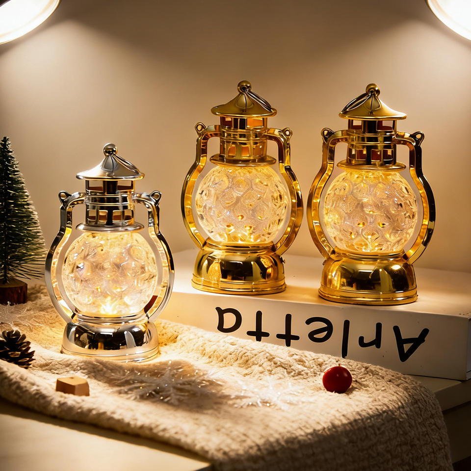 LED Crystal Lantern Vintage Electric Candle Holders and Jars Gold White Eco-Friendly Table Lamp for Christmas Home Decor Free Shipping