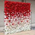 Hot Sale 3D Roll-Up Fabric Flower Wall Backdrop Silk Artificial Flower Wall Panels Backdrop for Wedding Party Decor