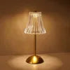 Stylish Gold for Dining Tables and Luxury Home Decor Cordless Rechargeable Crystal LED Lamp
