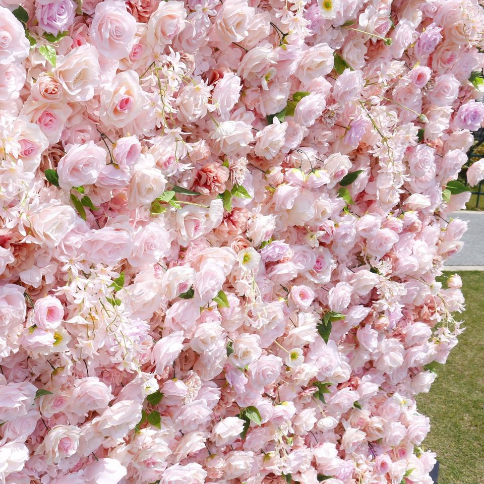 Pink Decorative Floral Artificial Flower Wall Artificial Plants Flowers Backdrop Wedding Decorations
