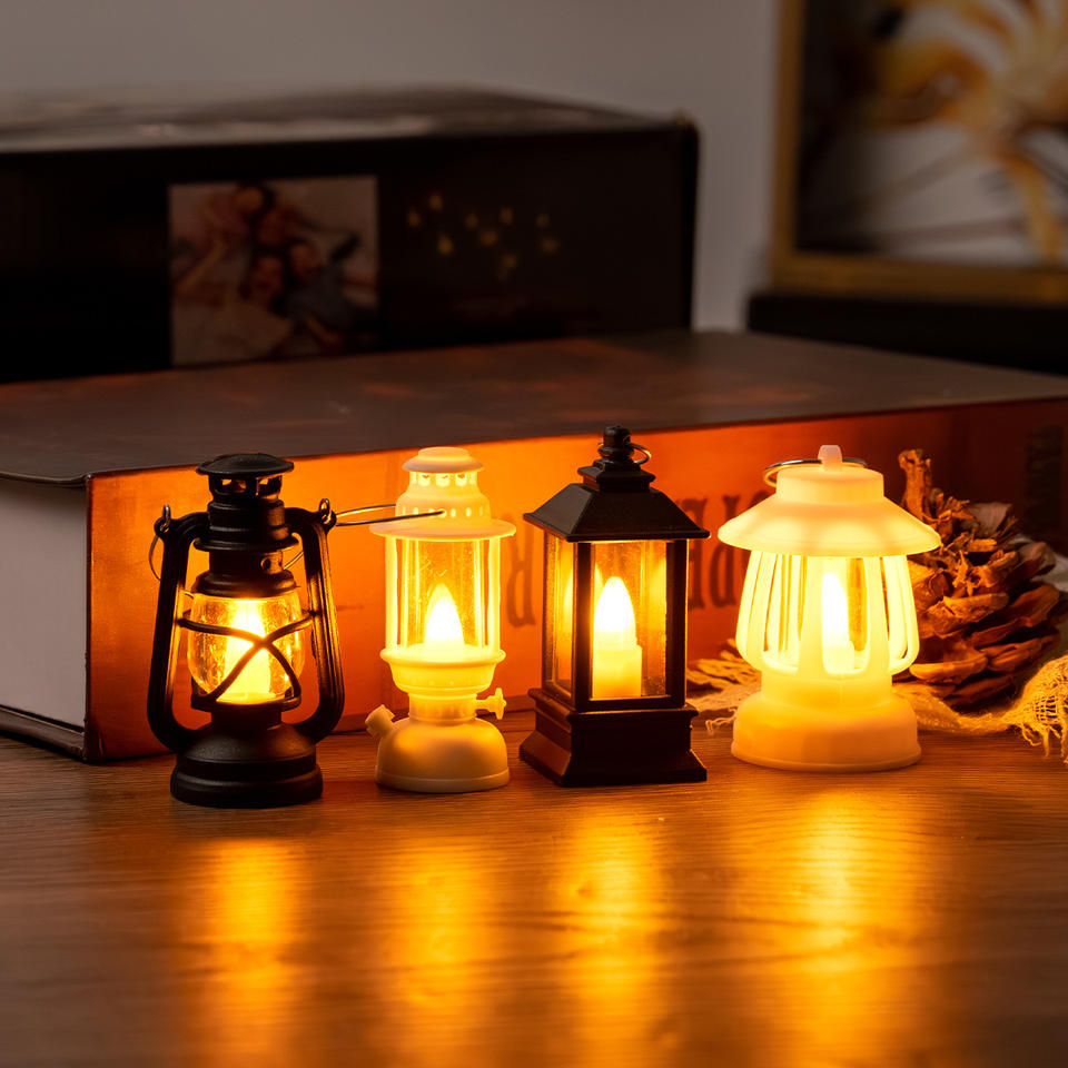 1pc Small Kerosene Lamp Miniature Nightlight Dollhouse Miniature Model Led Retro Kerosene Lamp Shooting Materials Free Shipping