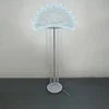 Peacock Fan Crystal Tassel Wedding Aisle Light Iron Frame & Organza LED Floor Road Lead Lamp for Wedding Decor