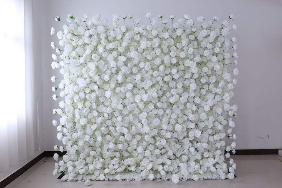 Wedding Decor Backdrop Wall Flowers Panel Backdrop 3D Roll Up Party Events & Wedding Backdrop Artificial Silk Flower Wall