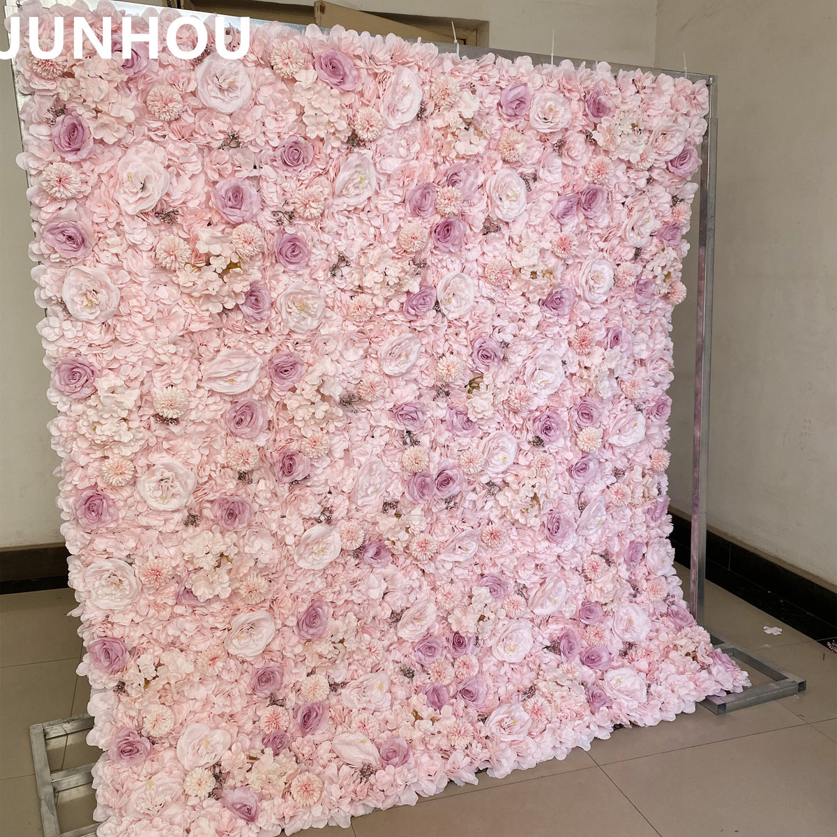 High Quality Pink Flower Wall 3D Background Decoration Artificial Flower Wall for Event Stage
