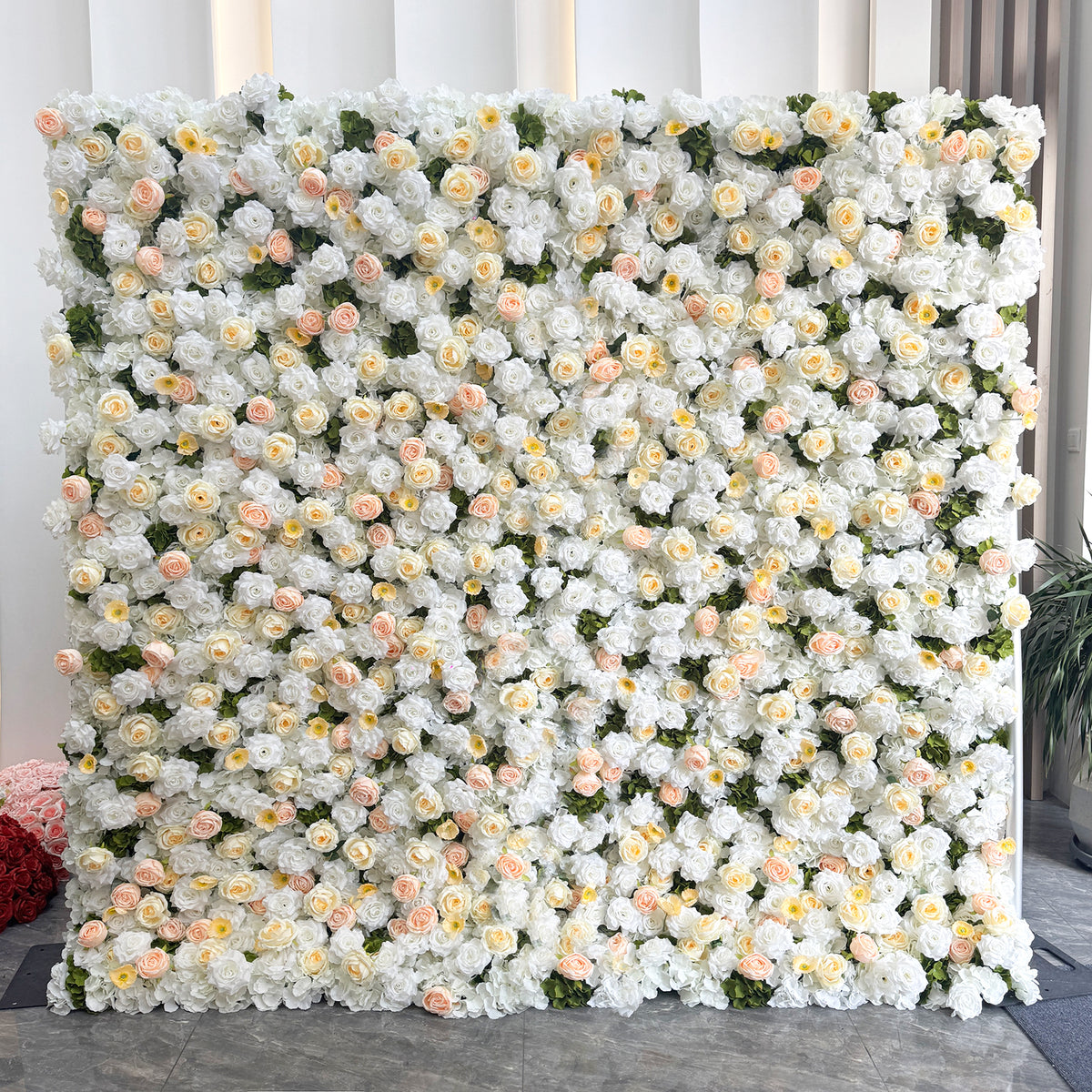 Hot Sale 8ft 8ft Wedding Flower Background Pink Artificial Flowers Decoration Backdrop Artificial for Hotels 5D Flower Wall