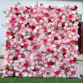 Pink Artificial Flower Wall Rose Silk Floral Wall Backdrop for Wedding Photo Booth Studio Party Event Decoration
