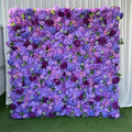 Purple Hydrangea Rose Artificial Flower Wall Thistle Backdrop for Wedding Photo Booth Studio Party Event Decor