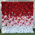 Red Pink White Artificial Rose Flower Wall Ombre Backdrop for Wedding Photo Booth Studio Party Event Decoration