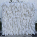 Wedding Event Floral White Feather Flower Wall for Garden Backdrop for Wedding Home Party Decoration