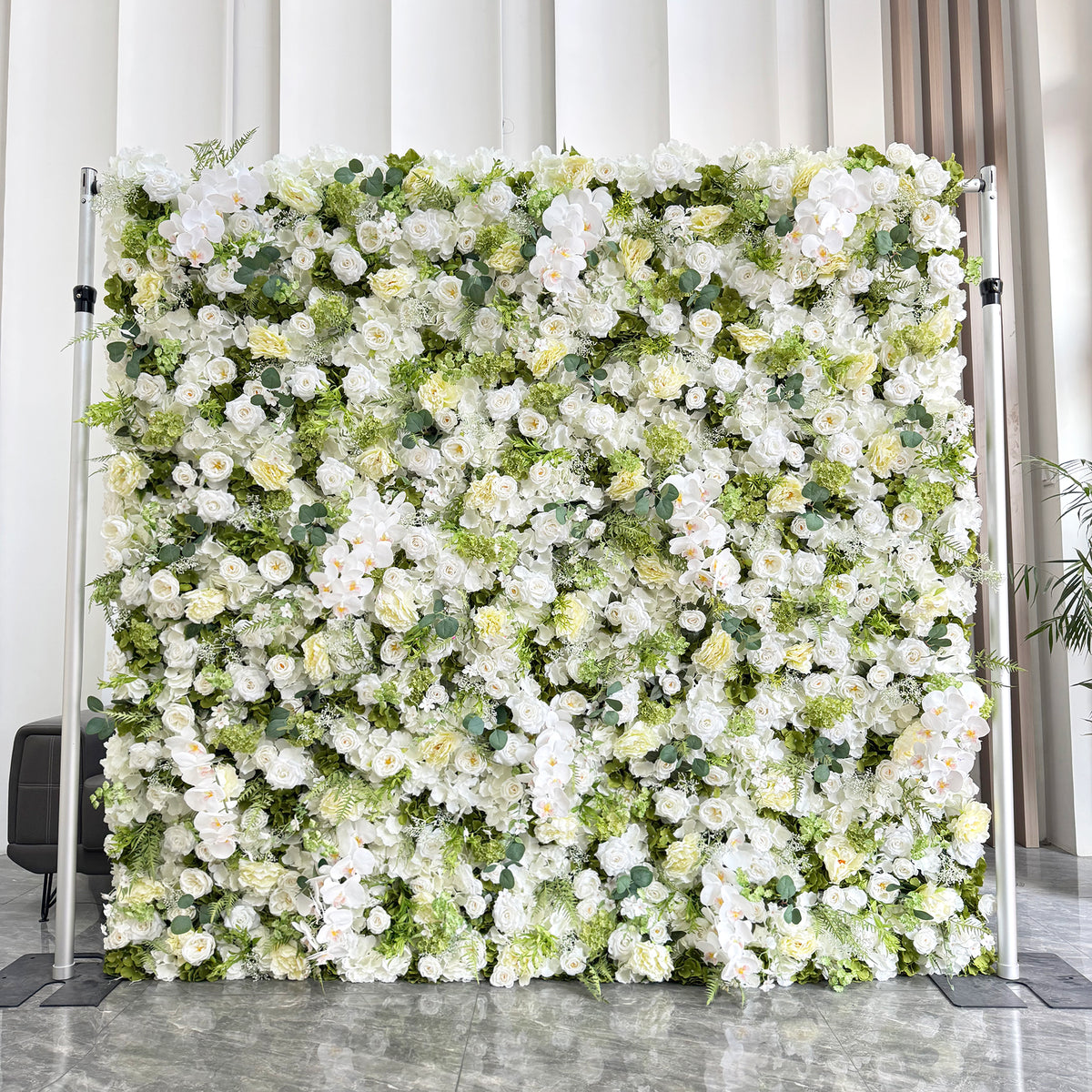 Wedding Party Artificial Rose Flower Wall Backdrop Roll up 5d Wedding Wall Flower 8ft X 8ft White Flower Wall