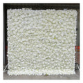 White 3d Roll up Fabric Cloth Flower Walls Panel Backdrop Wedding Decor Silk Rose Artificial Flower Wall