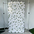 White Artificial Rose Hydrangea Flower Wall Eucalyptus Backdrop for Wedding Photo Booth Studio Party Event Decor