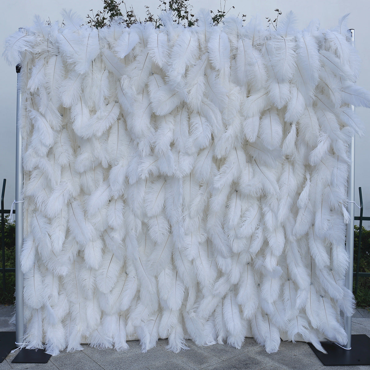 White Feather Flower Wall Flower Backdrop for Garden Backdrop