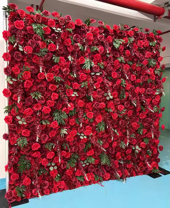 High Quality Artificial 5D Rose Flower Wall of Wedding Backdrop