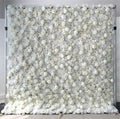 Wholesale Roll up White Flower Wall Panel 8x8ft Wedding Flowers Cloth Flower Wall Backdrop